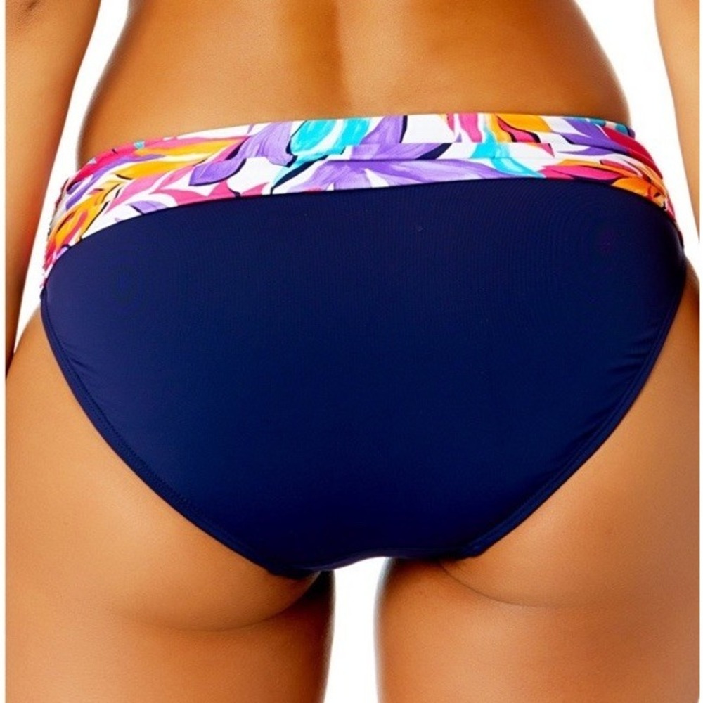 Anne Cole Women's Foldover Bikini Bottoms - White Print, Size Large, New - Picture 5 of 8